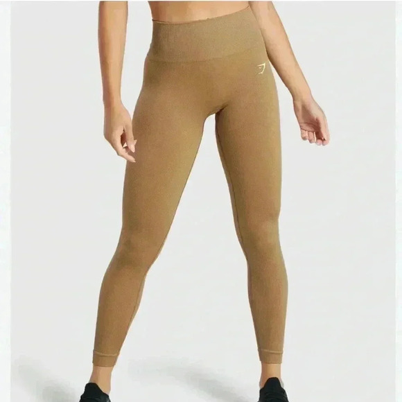 Gymshark ADAPT FLECK SEAMLESS LEGGINGS Gold S - Picture 1 of 4